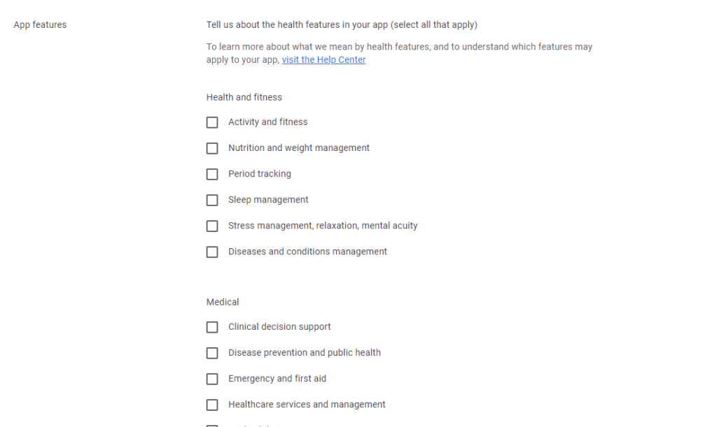 Health Connect permissions approval required in Play Console